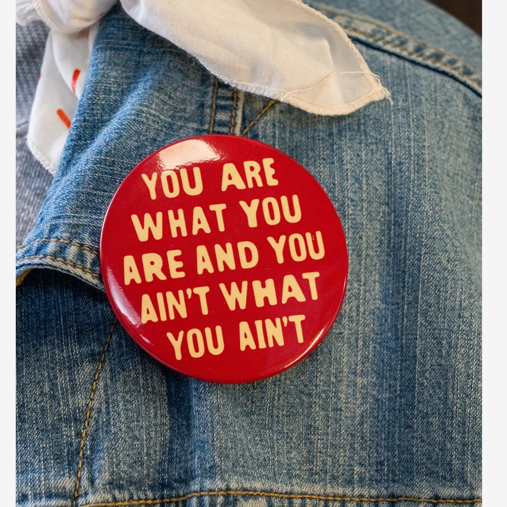 Red John Prine Button Pin